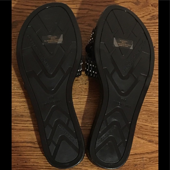 Women's Vince Camuto Black Erinda Slide Sandal Sz 37.5/US 7.5 NWOB - Picture 3 of 4